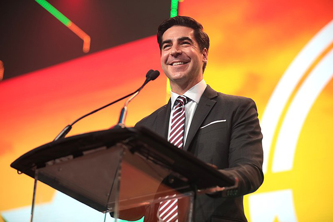 Jesse Watters speaking with attendees at the 2020 Student Action Summit hosted by Turning Point USA at the Palm Beach County Convention Center in West Palm Beach, Florida (PHOTO CREDIT: Gage Skidmore/ Creative Commons Attribution-Share Alike 2.0 Generic)