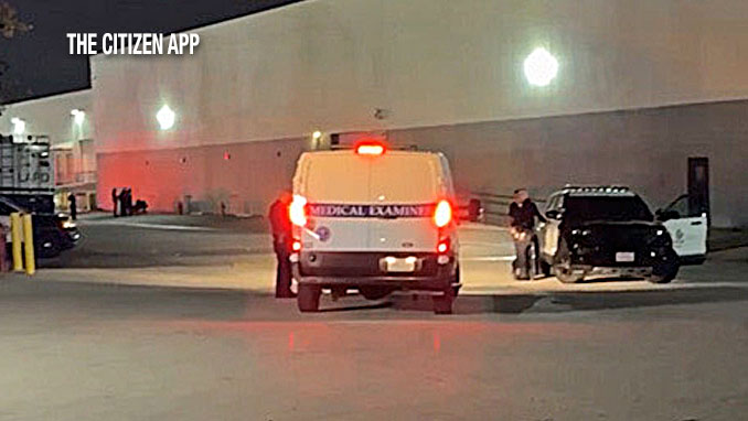 Medical Examiners van at the helicopter crash site (SOURCE: The CITIZEN APP).